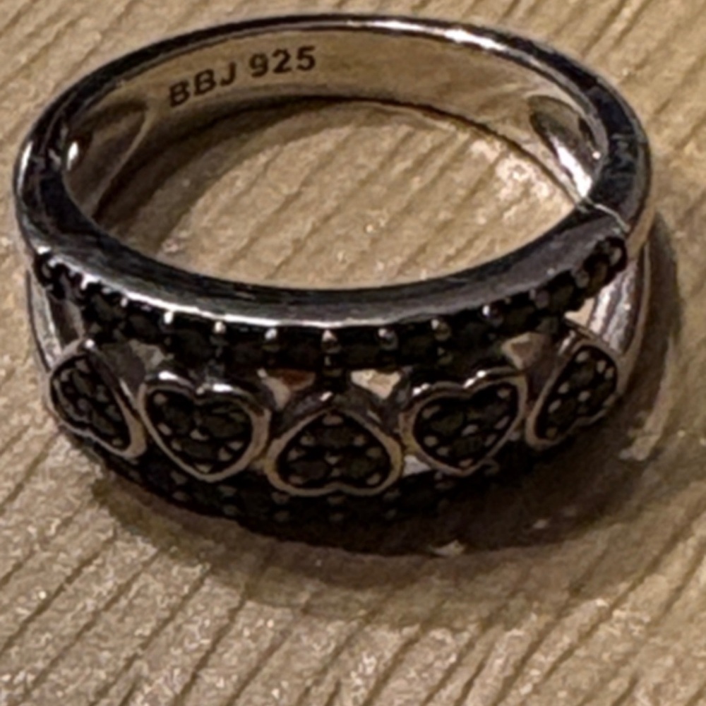 JTV Black Heart Silver Ring - Picture 6 of 7